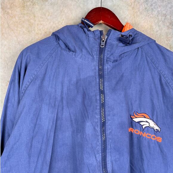 VTG 90s NFL Denver Broncos Jacket Mens Sz XXL Blue Orange Pro Player Football - Picture 9 of 9